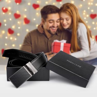 Чоловічий шкіряний ремінь Frentree з автоматичною пряжкою, 35 мм, без отворів, регульований (125 см, обхват талії 91-106 см)