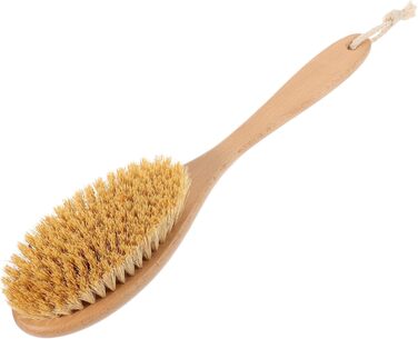 3 Wooden Bath Brushes Beechwood Awning Solution Trash Body Scrub Cleaner Shower Brush with Long Handle Back Scrubber Shower Back Washer for Men Sisal Brush