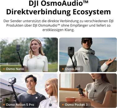 Беспроводной петличный микрофон DJI Mic 2 (Perlweiß) с Bluetooth, шумоподавлением, 48 кГц/32-bit Float, дальность 250 м для камеры, телефона, видеоблога