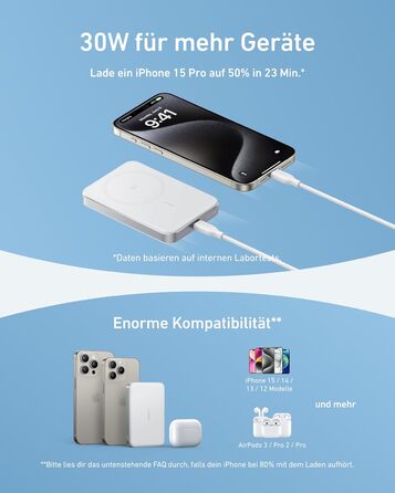 Powerbank Anker MagGo 10000mAh: Qi2, MagSafe, для iPhone 16/15/14/13, портативний, ергономічний