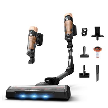 Акумуляторний вертикальний пилосос Rowenta X-Force Flex 9.60 Complete RH2099WO (Apricot) з LED-підсвіткою та набором насадок, 100 AW
