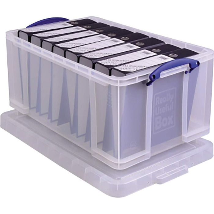 Really Useful Box 2-Pack, 64 Liter, for Organizing and Storing, 710 x 440 x 310 mm, transparent (Single (1 Pack))