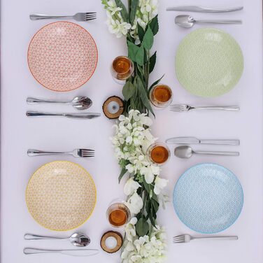 Набір тарілок Vancasso Maracon Natsuki: 8 глибоких тарілок з порцеляни, Ø 21.5 см, 600 мл