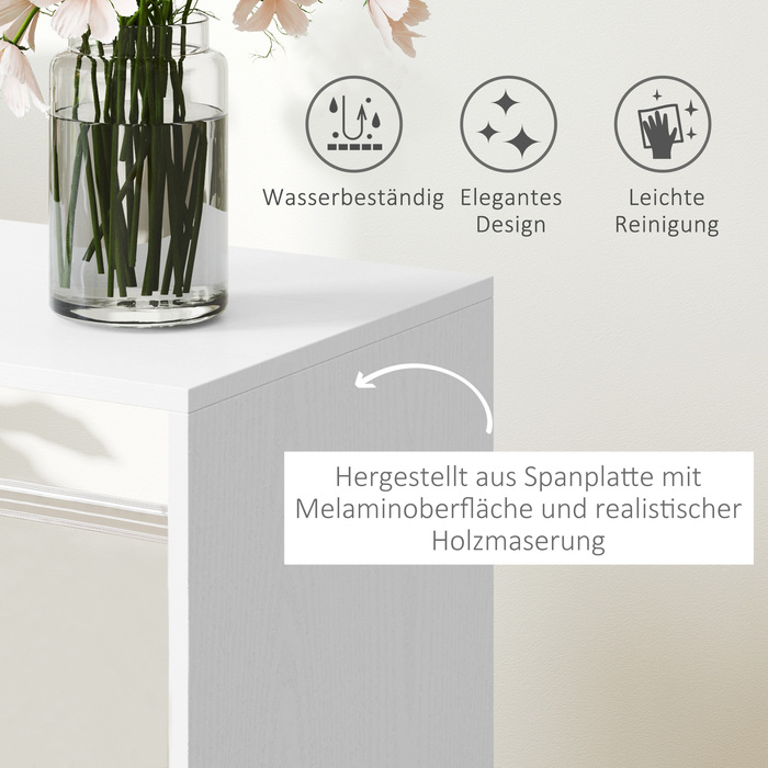 HOMCOM Mobile Clothes Closet Wardrobe with Shelf 4 Swivel Wheels for Living Room Bedroom, Aluminum Alloy, 60 x 40 x 127 cm, White | Aosom