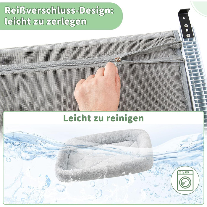 Ліжко для кота на батарею GUUSII HOME - тепле місце для відпочинку, сіре, велике (до 18 кг)