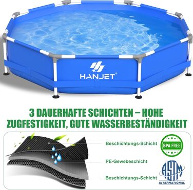 Басейн сталевий каркасний блакитний 305x76 см для дачі та саду