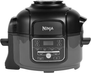 Ninja Foodi MINI Multi-Cooker, 4.7L, 6-in-1 Multi-Cooker, Pressure Cooker, Air Fryer, Slow Cooker, 1460W, Grey/Black OP100EU