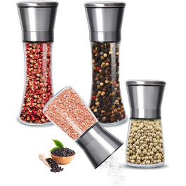 Набір меланець для солі та перцю (2 шт.) з регульованим керамічним млинком, 180 мл. Меланець для перцю, солі та чилі, ручний, для різних спецій.