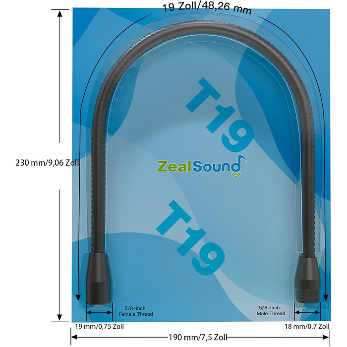 Кріплення для мікрофону Zealsound – регульований штатив-«лебідь» з кріпленням, адаптер 3/8' на 5/8', міцна клямка для столу, сумісний з Blue Snowball, Ice, Spark, SoloCast, 33 см (T19-19 см, лише кріплення)