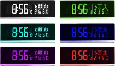 Infactory Table Clock with Thermometer: Table Radio Alarm Clock with Thermometer, Hygrometer, and USB Charging Port, 2A (Table Radio Clock, Digital Table Clock, Apple iPhone Charging Cable)