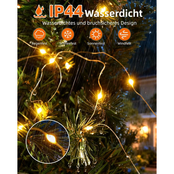 LED штора Anpro 3x3м, USB, 8 режимів, тепле світло для декору, вечірки, спальні