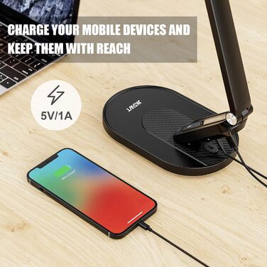 Торгова лампа JKSWT для догляду за очима, диммируемая, 5 режимів кольору, 72 LED, USB-порт, сенсорне керування, функція пам'яті, чорна