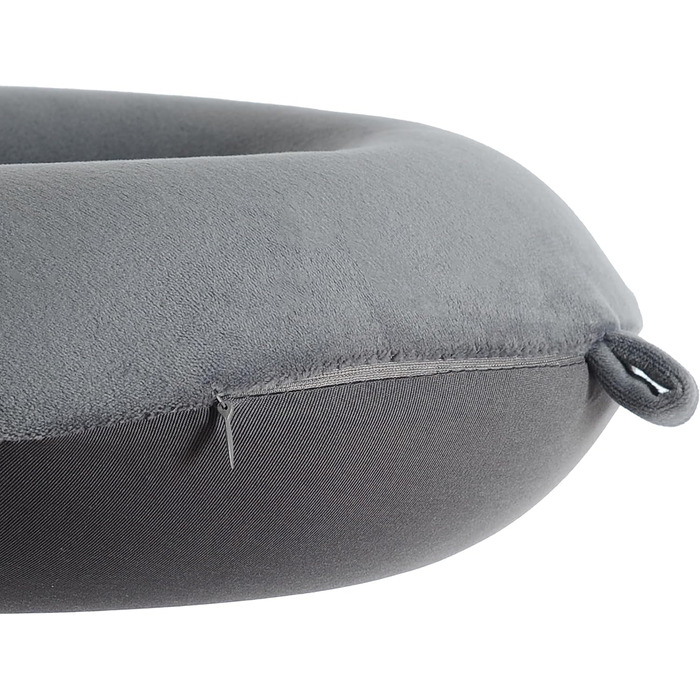 Подушка для шиї з піною з пам'яті, зручна та легка, для подорожей (літак, авто, поїзд, автобус), з чохлом (сіра)