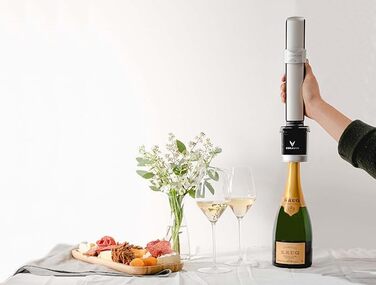 Coravin Sparkling Wine Preservation System - Preserve Sparkling Wine for 4 Weeks - Sparkling Wine Saver - with pure sparkling wine CO2 gas capsules - for Champagne and other sparkling wines