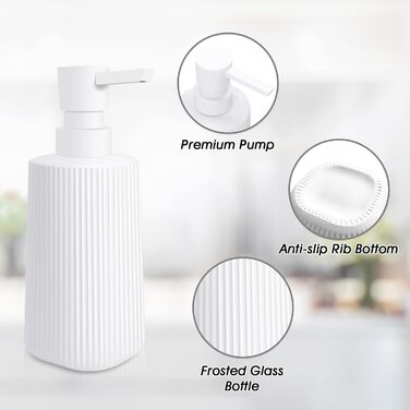 Дозатор мила скляний матовий HMJIA для кухні та ванної кімнати, з помповим механізмом