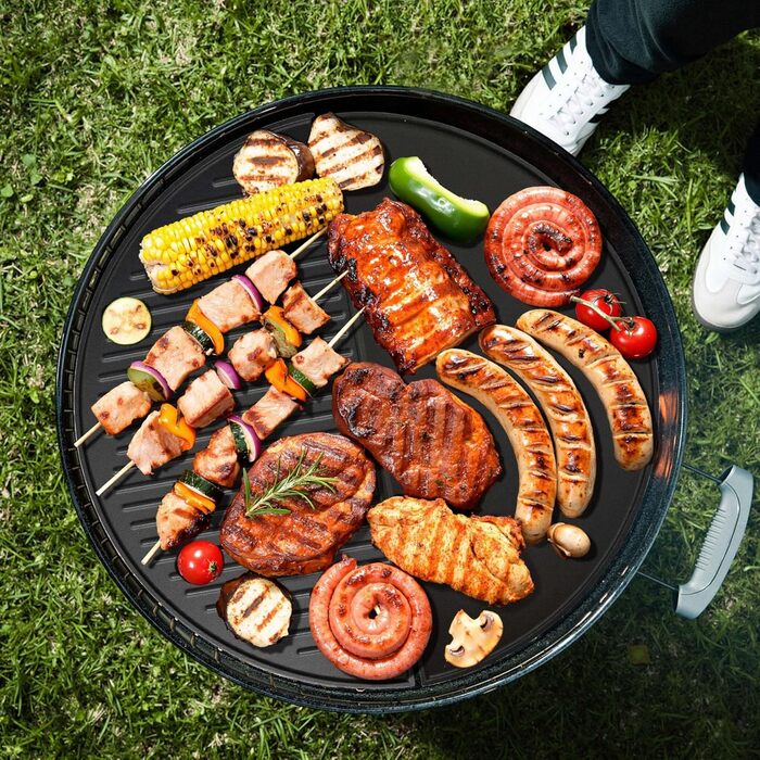 Чавунний гриль-решітка Gusseisen Grillrost, Ø 45 см, для вугільних та газових грилів, 47 x 22.8 x 1.5 см