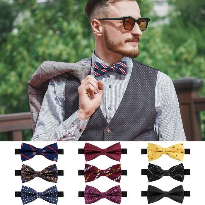 Метелик чоловічий (10 шт.) багатокольоровий, класичний для смокінга, регульований, формальний для бізнесу, весілля, хлопчиків