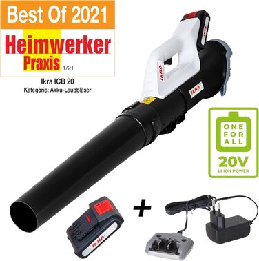 IKRA Battery Axial Leaf Blower ICB 20, ergonomic, compact, lightweight, including battery and charger