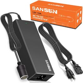 Автомобільний перетворювач напруги 10A SANSUN з адаптером для прикурювача, 240V AC на 12V DC, для електричних насосів