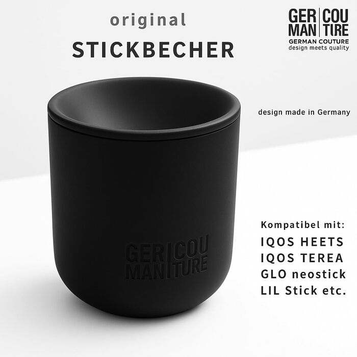 Попільничка для IQOS ILUMA PRIME, TEREA, Heets, Glo Hyper Pro Air, Ploom X evo – German Couture Keramik, чорна