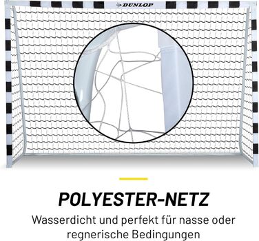 Ворота для футболу Dunlop - 240 x 160 x 85 / 120 x 300 x 200 см - Металеві - Аксесуар для футбольного тренування для всіх вікових груп - Легка збірка - (Чорний/Білий, 300x200x90 см)