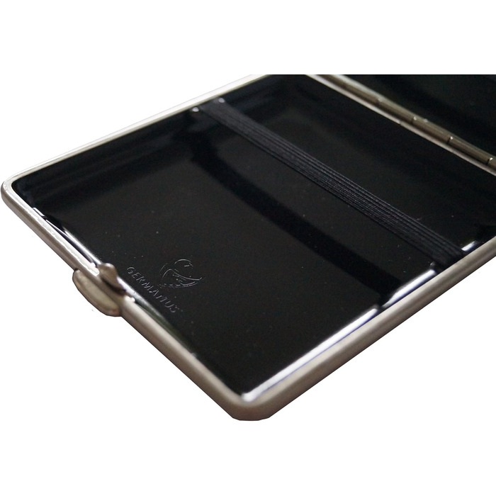 GERMANUS Cigarette Case, Made in Germany, Black Leather, 85 mm II