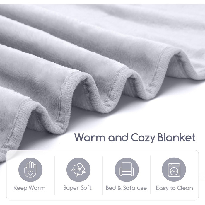 М'яка флісова ковдра для собак Nobleza, 160x100 см, сіра