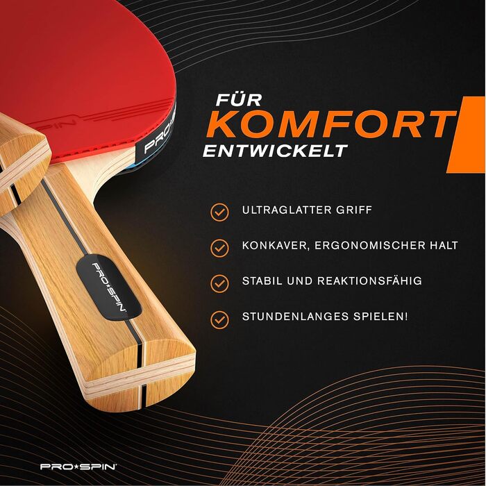 PRO SPIN Table Tennis Set - High-Performance Paddles & Balls | Premium Table Tennis Set for Indoor & Outdoor Play | 4 Player Set