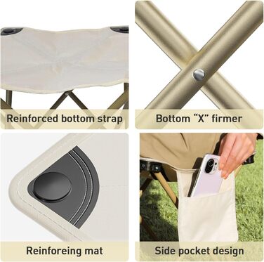 Зручний складаний стільчик для кемпінгу та відпочинку на природі, 28 см