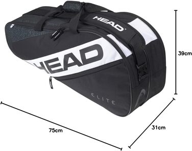 Тенісне приладдя HEAD 6R чорно-біле