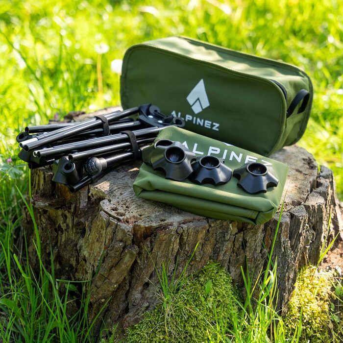 Зручний складаний стілець для кемпінгу Alpinez: легкий, регульований по висоті, з компактним розміром | Стілець для риболовлі, пляжний стілець з ніжками-кнопками