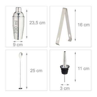 Relaxdays 16-Piece Cocktail Set with Stand