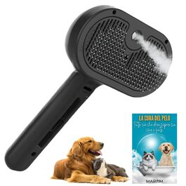 Парова щітка для котів та собак MAROM, самоочисна, для короткої та довгої шерсті, чорна