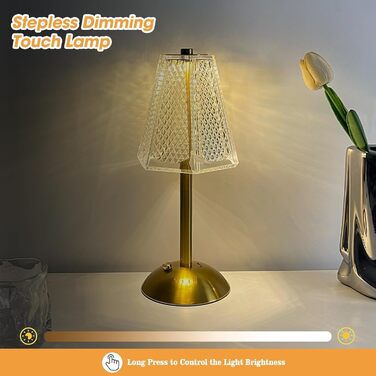 Настільна лампа Starnearby бездротова LED акумуляторна, золота, диммована сенсорна, 2 шт. для спальні, ресторану, офісу