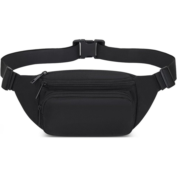 Чоловіча/жіноча поясна сумка Bauchtasche (Чорна) - спортивна, для подорожей, прогулянок з собакою