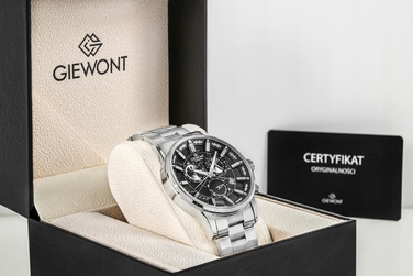Чоловічий годинник Giewont Chronograph Sapphire, чорний, GW4580-B1