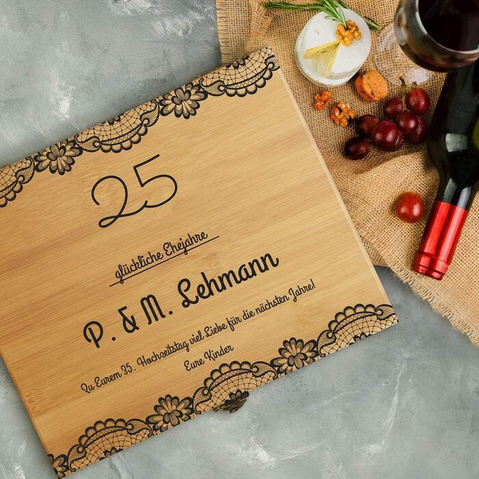 Набір для вина Maverton Sommelier у дерев'яній коробці з бамбуку – ідеальний подарунок на весілля, річницю або для пари (8 предметів)