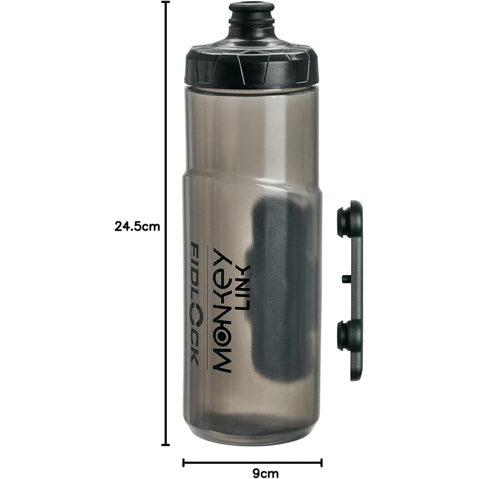 MonkeyLink MonkeyBottle Large Water Bottle 600 ml with Magnetic Mounts (1x Bottle, 1x BottleMount, 1x BikeMount)