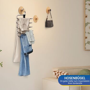 Підвісні вішалки для штанів DAMITA - 2 шт. (білі) - компактні, пластикові, для штанів, суконь, джинсів, шарфів, одягу для жінок та чоловіків