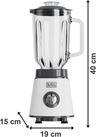 Black+Decker 2200W Stand Mixer with Glass Bowl - 2.2L, 8 Speeds, 6 Stainless Steel Blades, Ice Crush & Smoothie Function, LED Display, Safety System