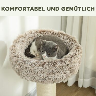 Дерев'яний кігтечка PawHut для котів з іграшками та мотузкою, 35,5 x 37 x 46 см (Коричневий)