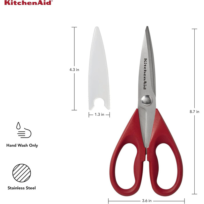 Кухонні ножиці KitchenAid All Purpose, червоно-чорні, універсальні