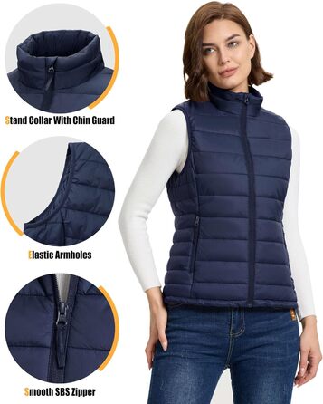 Жіноча степна жилетка Outdoor Ventures: тепла, для туризму та велоспорту, з капюшоном, темно-синя, розмір S