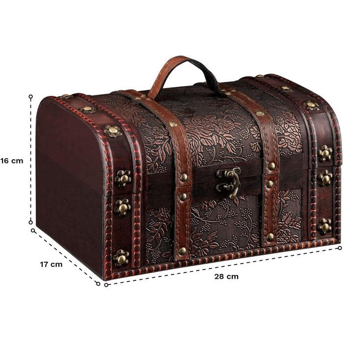 Дерев'яна скриня-скарбничка shelfmade 22×14×14 см, вінтажна, коричнева, для подарунків, весіль та дитячих свят