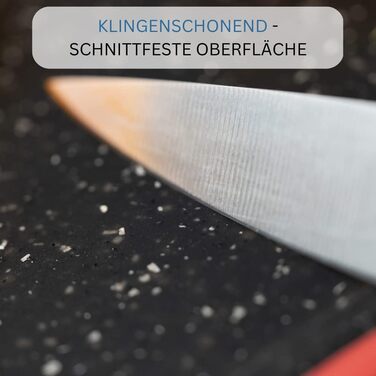 Дерев'яний обрізний дошка Westmark з жолобком для соку, антиковзаюча, з гранітною текстурою, 44,5 x 30 см, пластик, антрацит/червоний