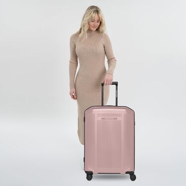 Чемодан Smartbox Hartschalen Check-in з жорстким корпусом, XL, 56 x 34 x 75 см, поліпропілен, 4 колеса, TSA-замок, 5.1 кг (Edition 02) (Рожевий металік, розмір M (66 см))