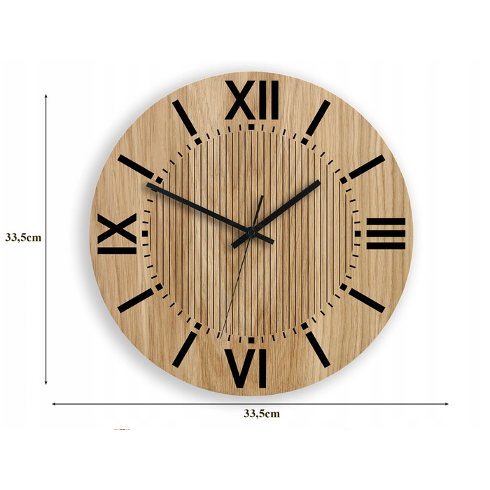 Настінний годинник ModernClock бежевий, чорний, 33,5 см