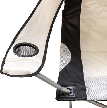 Крісло кемпінгове Spetebo XXL Deluxe бежеве, до 150 кг - широке, зручне, стабільне