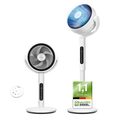 Вентилятор Levoit 20dB з керуванням через додаток та Alexa, DC мотор, 30 м, 4 режими, 12 швидкостей, таймер 12 годин (білий, 110 см)