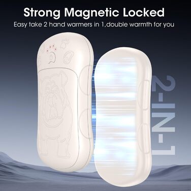 Електричні грілки для рук, 2 шт. 6000mAh, акумуляторні, багаторазові, для активного відпочинку, полювання, гольфу, кемпінгу, теплий подарунок для жінок, чоловіків, дітей, бежевий